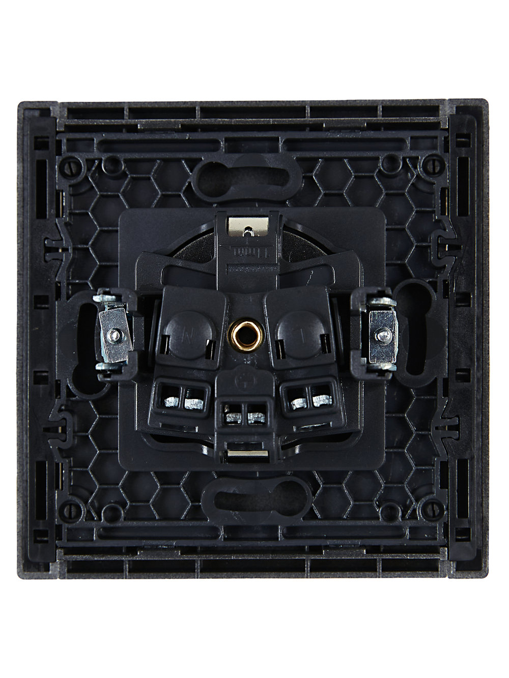 FORTE&PIANO Розетка 1-местная с заземлением без защитных шторок винтовое крепление 16А FP516 сталь IEK