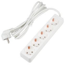 S-GCU5-3 WHITE Удлинитель серии Ultra. шнур 3м.. 5 гнезд. 16A. с-з. Белый. TM Uniel