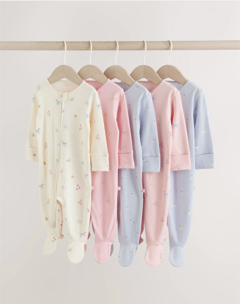 Комбинезон / Cлип для малышей Next H44-218, 5 шт., Молочный, Розовый, Голубой