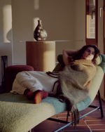 Кушетка Osla из зеленого шенилла с ножками из матовой нержавеющей стали, 175 см