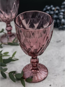 Набор фужеров для вина, 330 мл, 6 шт. Пурпурные