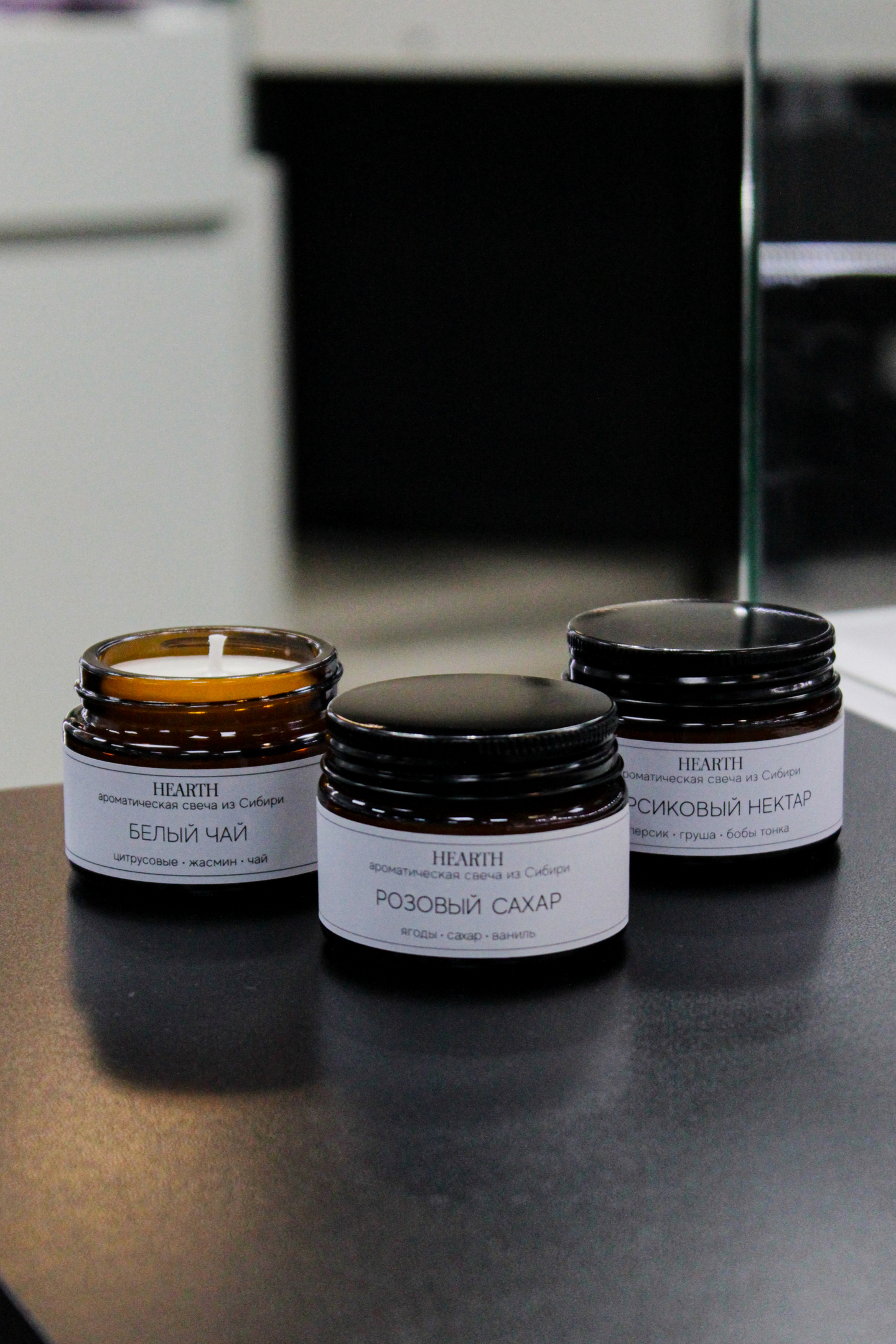 Свеча Морская соль и орхидея, стекло, 50 мл.