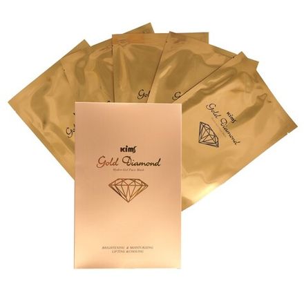 Kims Gold Diamond Hydro-Gel Face Mask Гидрогелевая золотая маска для лица, набор из 5 шт по 30 мл