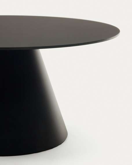 Журнальный столик Wilshire Ø80 см черный, закаленное стекло, металл