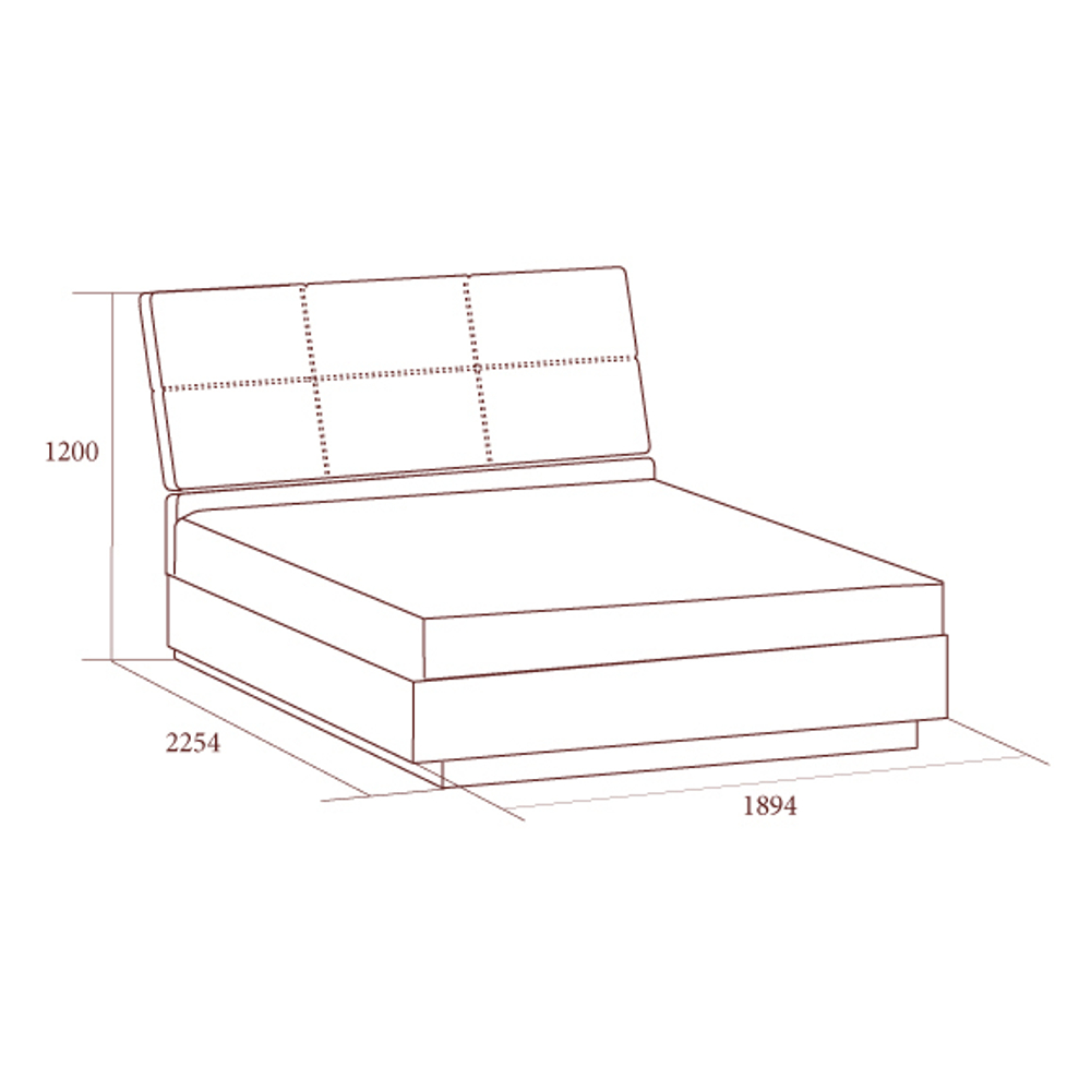 КАНАЛЕТТО Кровать 1800 с мягким изголовьем б/ножной спинки (Цвет ДУБ каньон)