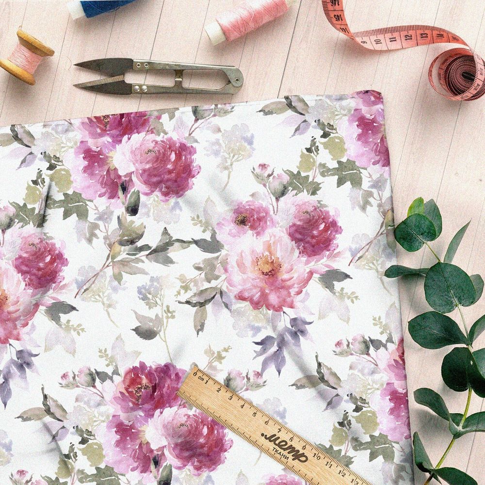 Ткань интерлок соцветия цветочных элементов