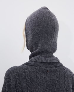 Капор из смесового кашемира темно-серый