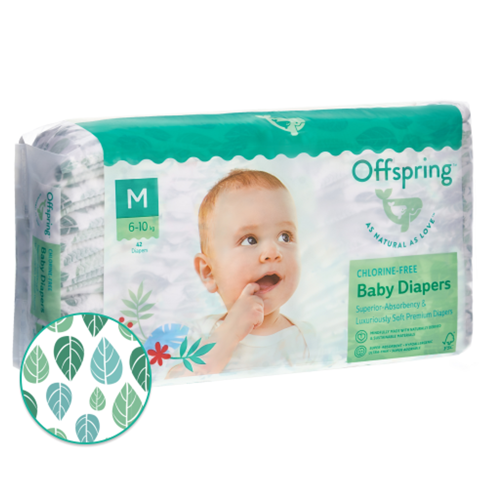 Offspring подгузники М 6-10кг 42шт листочки