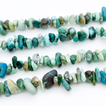 Хризоколла в породе, крошка 4-8 мм, цена за нить 38 см