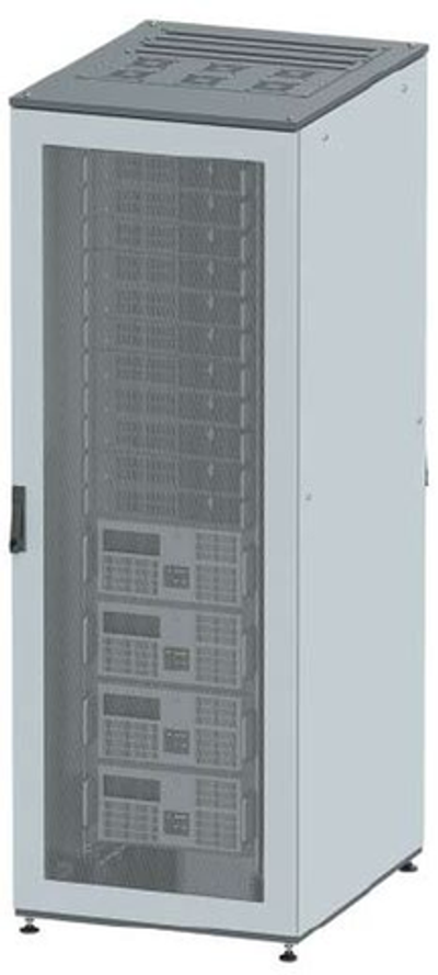 Напольный 19" IT-корпус ДКС серии CQE 47U 600х2200х600, двери перфорированная+перфорированная, панели для крыши, кабельный ввод,RAL7011/7035