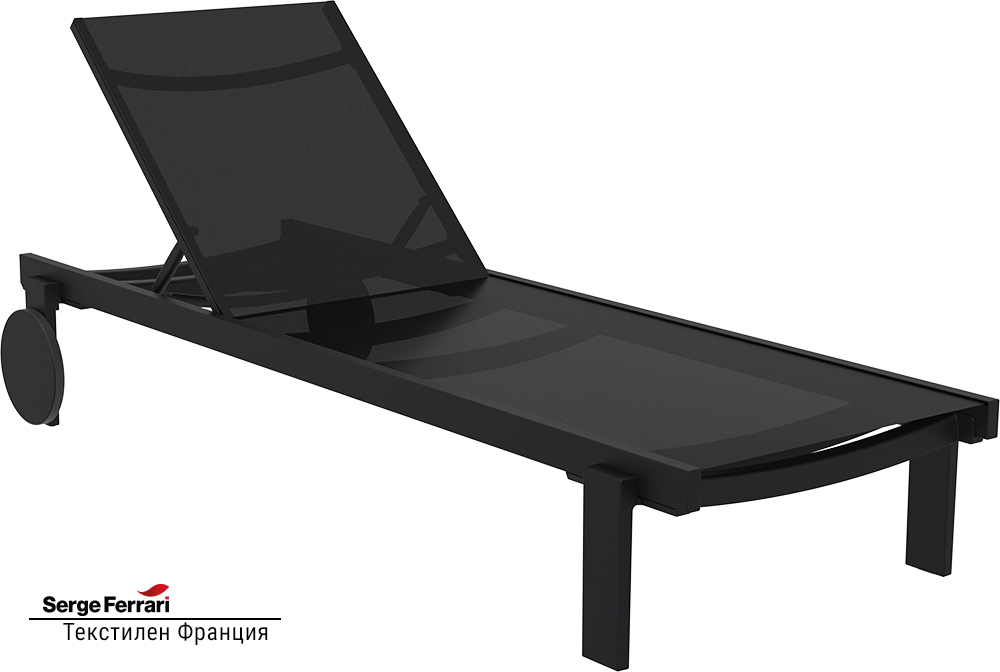 Шезлонг-лежак металлический Siesta Contract Casablanca, черный