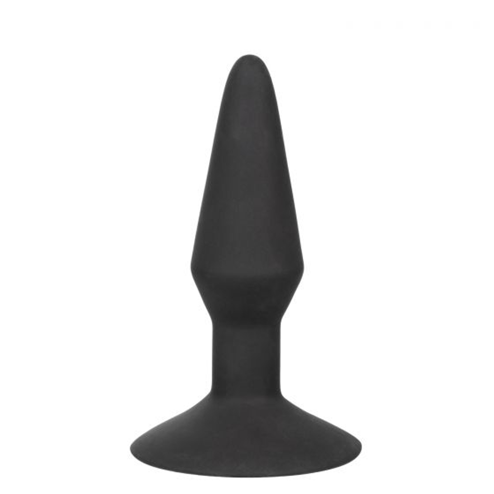 Расширяющаяся анальная пробка со съемным шлангом Medium Silicone Inflatable Plug - 10,75 см. (Цвет: черный)