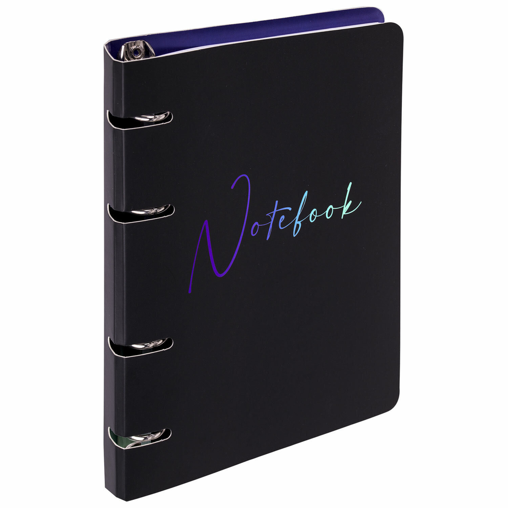 Тетрадь на кольцах А5 160х212 мм 120 листов картон выборочный лак клетка BRAUBERG "Notebook" (3 штуки в упаковке)