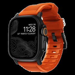Ремешок Nomad Rugged Band для Apple Watch 42/44/45/49мм, Black/Ultra Orange (NM01217985)