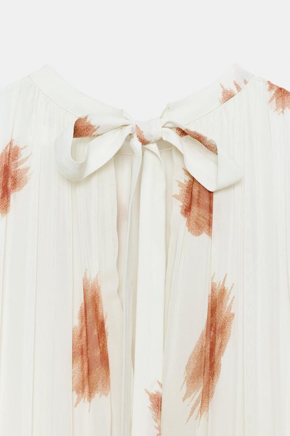 ZARA ПЛАТЬЕ ИЗ ТКАНИ С ПРИНТОМ — ZW COLLECTION, ЭКРЮ/КРАСНЫЙ