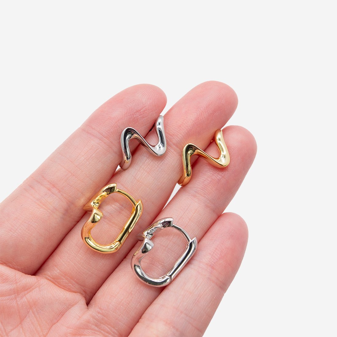 Швензы "Волна", 16мм, позолота