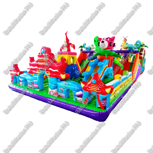 Коммерческий надувной батут "Невероятные приключения" 24*9*9 м