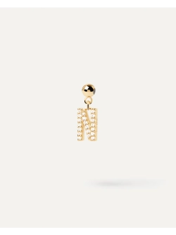 Подвеска-шарм Буква N серебро 925 пробы покрытое золотом