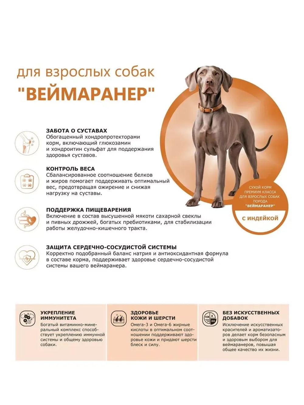 Сухой корм для собак породы Веймаранер, с индейкой, 12 кг