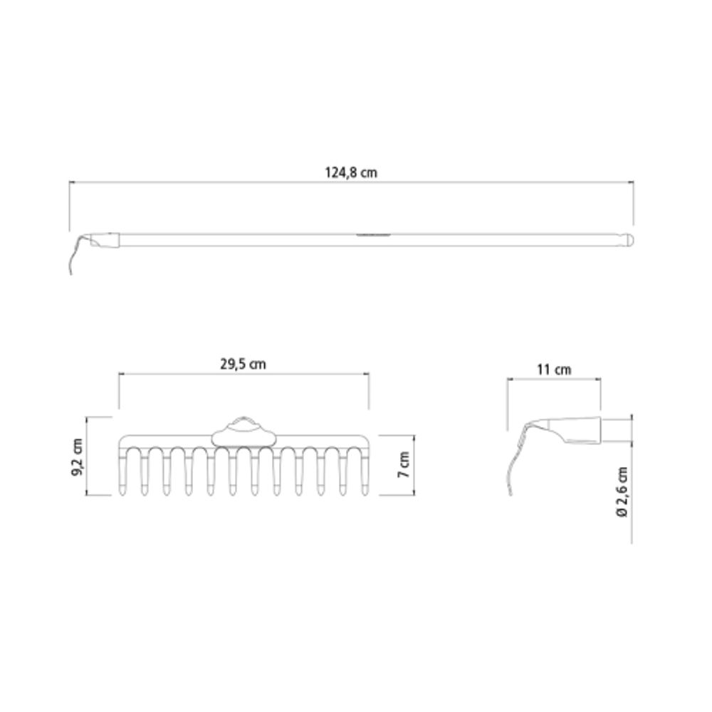 Грабли Tramontina 77101624 садовые рукоятка 120 см эвкалипт