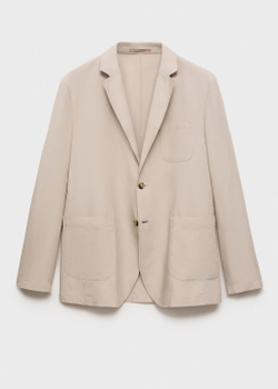 Костюмный пиджак приталенного кроя из смеси льна и лиоцелла