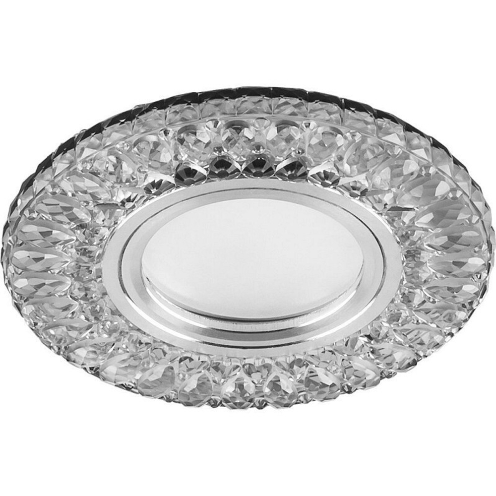 Светильник потолочный встраиваемый со светодиодной подсветкой 15LED*2835 SMD 4000K. MR16 50W G5.3. белый. хром. CD906 с драйвером в комплекте