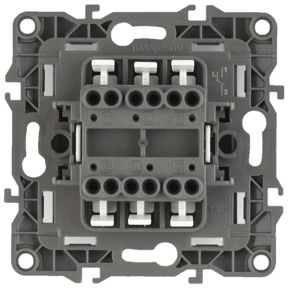 12-1106-03 ЭРА Переключатель двойной, 10АХ-250В, IP20, Эра12, алюминий