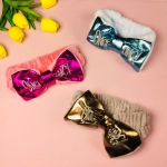 Повязка на голову «Кокетка - Omg!», цвет черный, голубой, розовый и бежевый, 20*5см (упаковка белый ZIP пакет)