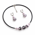 Комплект украшений из муранского стекла: колье, серьги