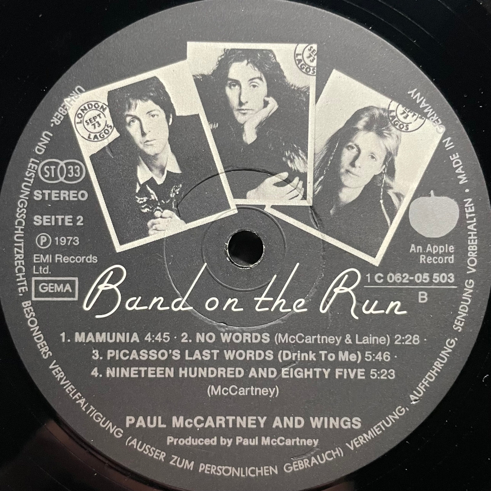 Paul McCartney & Wings ‎– Band On The Run (Германия 1973г.)