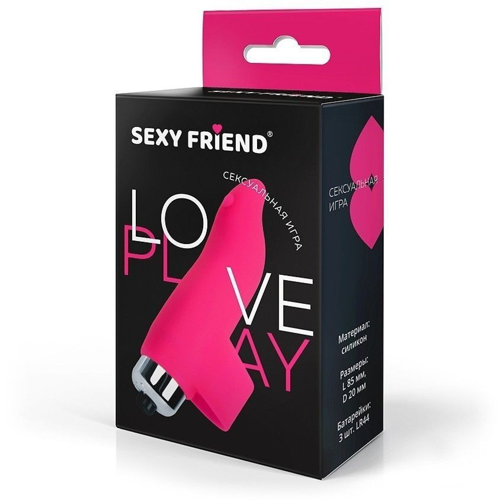 Ярко-розовая вибронасадка на палец (Цвет: ярко-розовый)