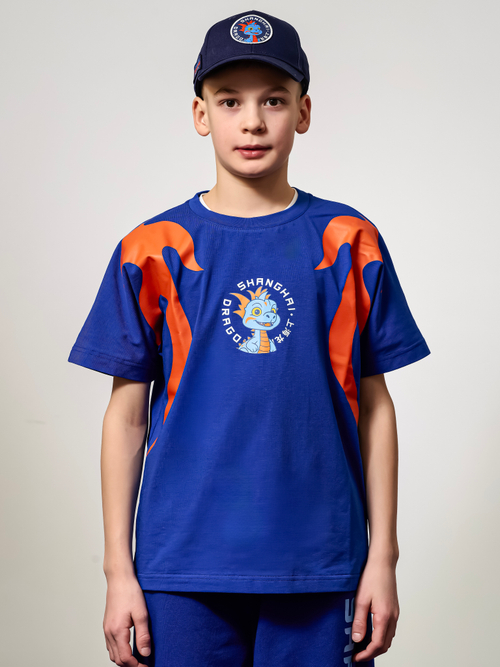 Футболка-кимоно детская синяя