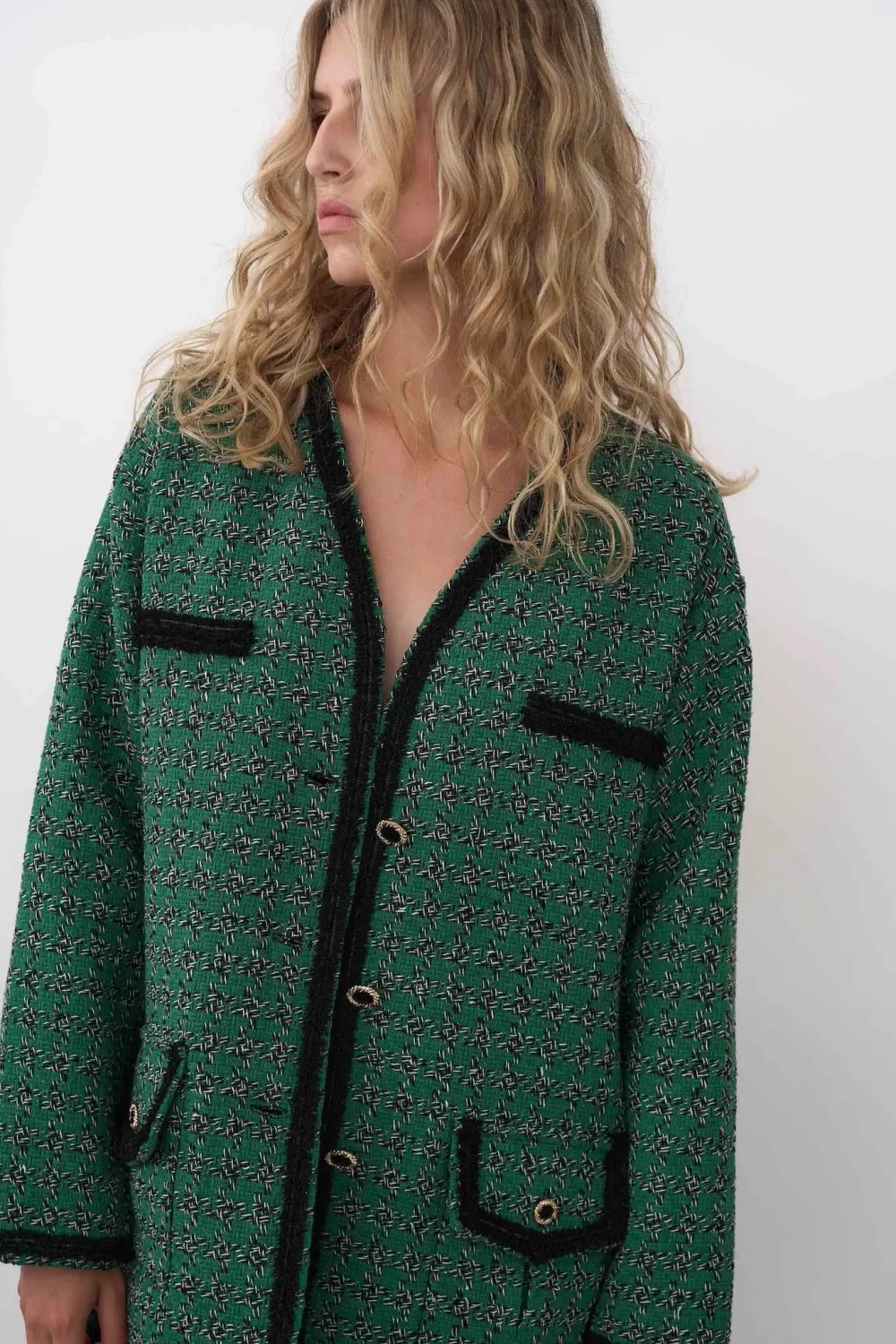 Жакет-тулуп изумрудный