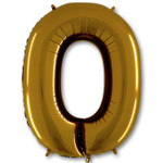 Шар фольгированный Цифра 0 101 см (Золотой)