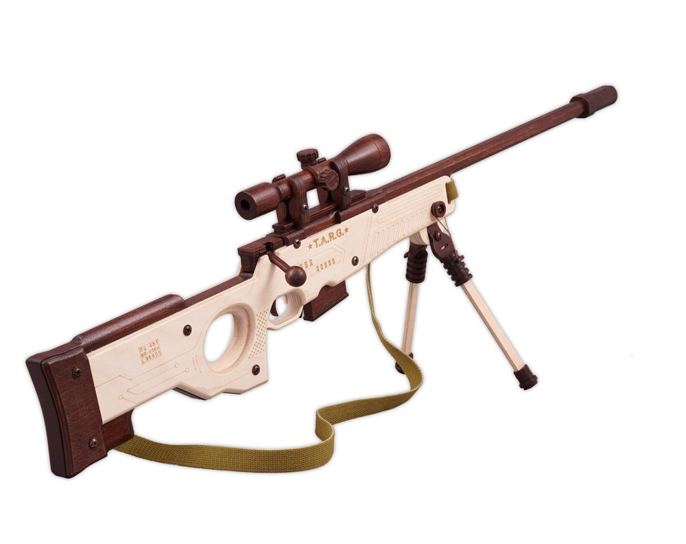 Снайперская винтовка AWP от TARG - деревянный конструктор, сборная модель, 3d пазл