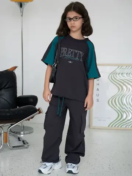 Костюм для девочки, футболка и штаны