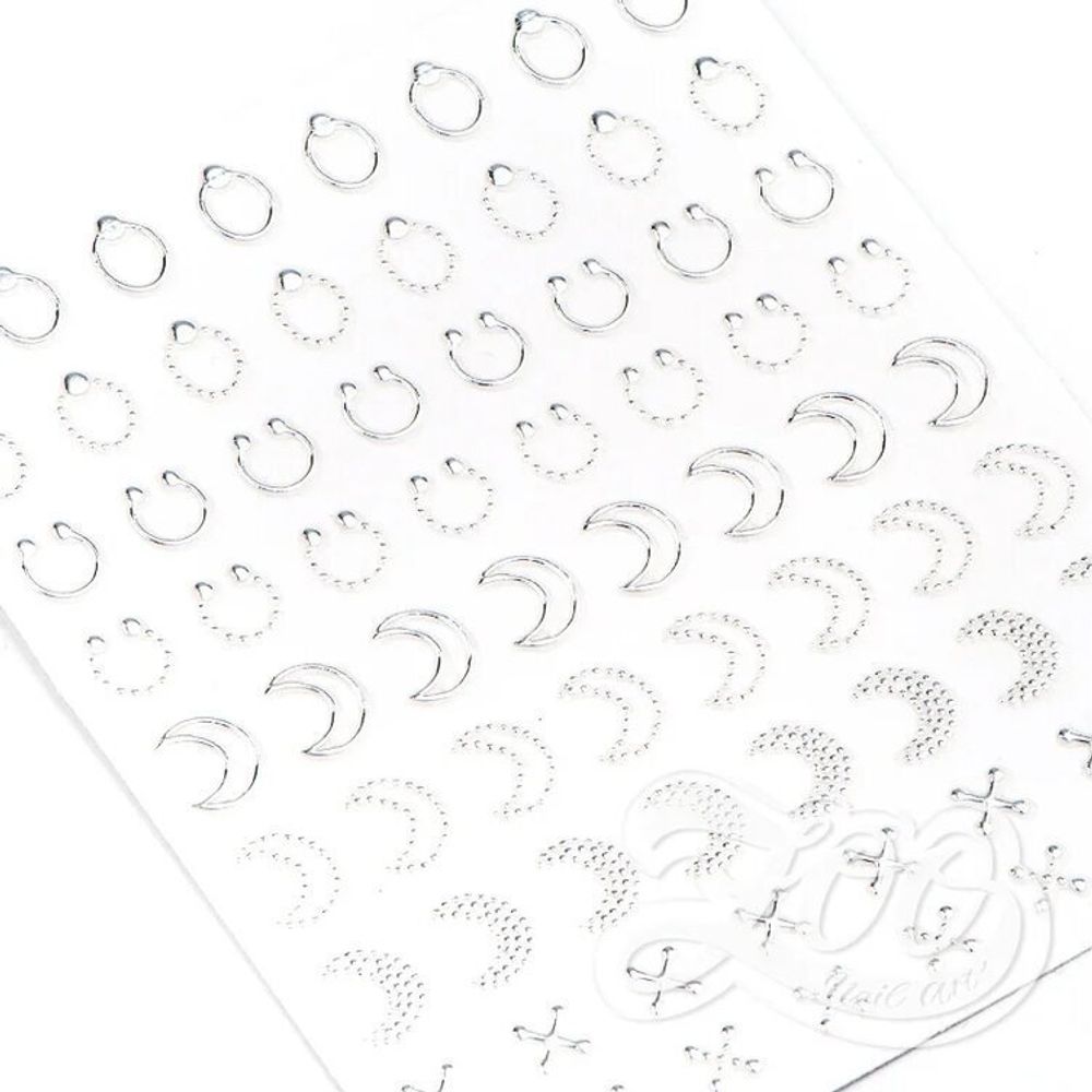 Наклейки металлизированные микс серебро