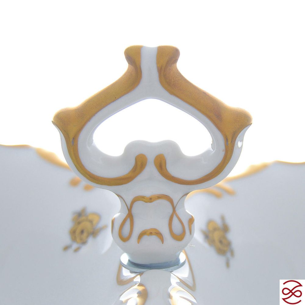 Икорница 2-я ярусная Queen's Crown Золотая роза 26 см