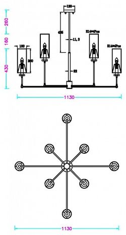 Люстра на штанге MyFar Richard MR2410-8C