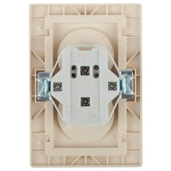 Розетка Intro Plano 1-204-02 без заземления двойная 2х2P 16А-250В IP20 скрытой установки Plano слоновая кость