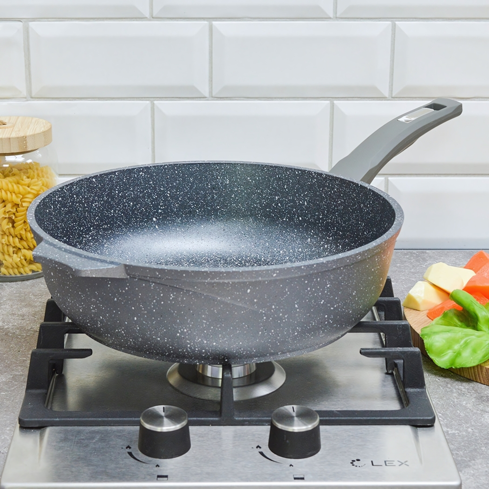 Сотейник 28см Гранит с несъемной ручкой без крышки