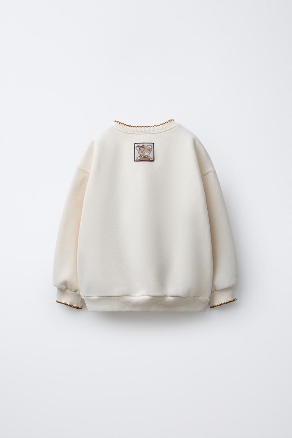 ZARA ТОЛСТОВКА С ПРИНТОМ, ЭКРЮ