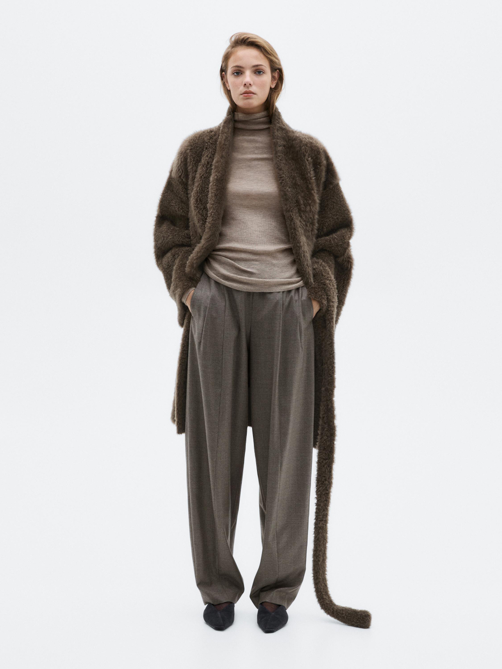 Massimo Dutti Водолазка из 100% кашемира - Limited Edition, норка