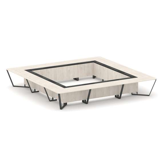 Steel Meet Стол переговорный квадратный KM-PR.B.SP-24K Денвер Светлый/Графит Глянец/Металл Антрацит