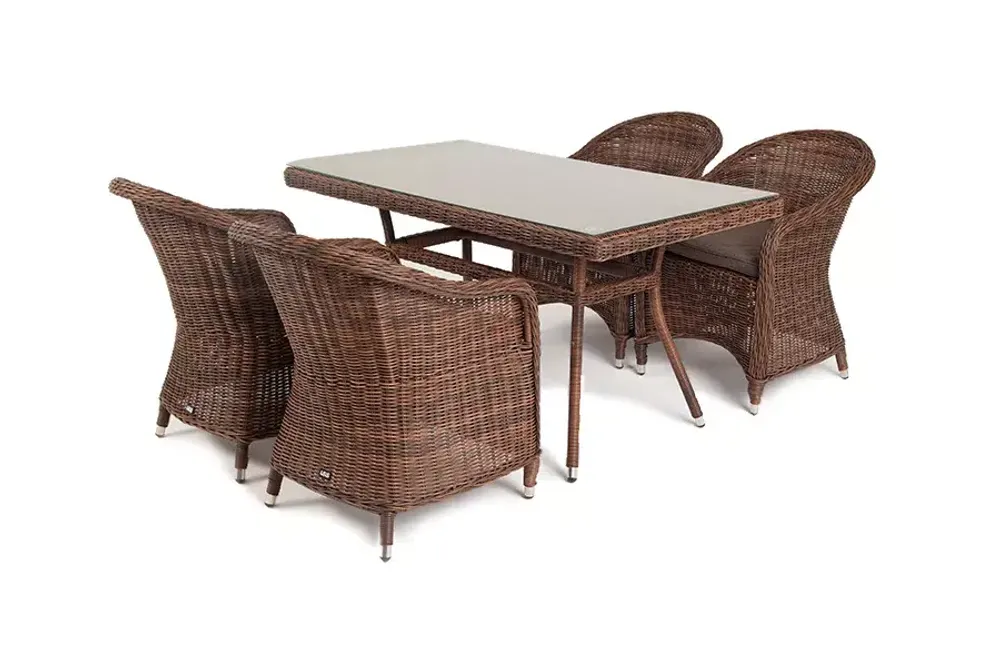 "Латте–140 R" обеденная группа плетеная, цвет коричневый