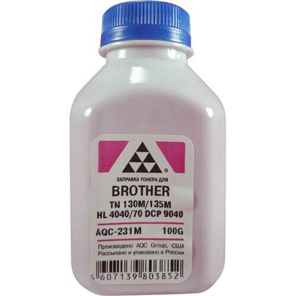 Тонер Brother TN 130M/135M HL 4040/50/70/DCP 9040 Magenta (фл. 100г) (AQC-США) фас.Россия