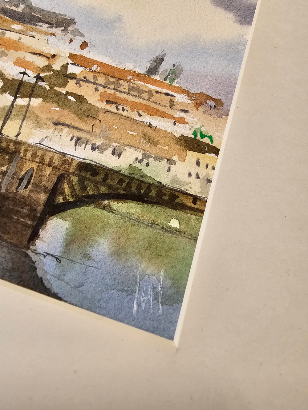 Картина авторская акварельная в паспарту 20х50 см на стену для интерьера "Вышеград"