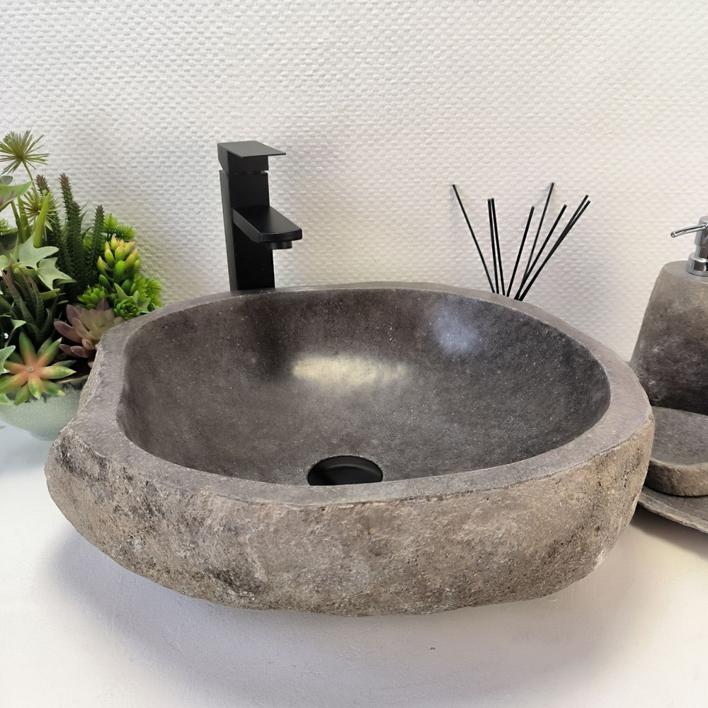 Раковина из речного камня RS-63520 (47*41*15) 0122