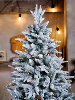 Заснеженная елка с гирляндой встроенной «ile Grande» (Литая+пвх) от 1,8 м до 2,4 м