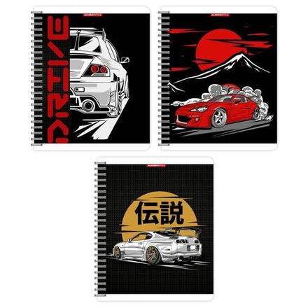 Тетрадь А5  48л кл. гребень Academy Style "Drive" твин.УФ-лак